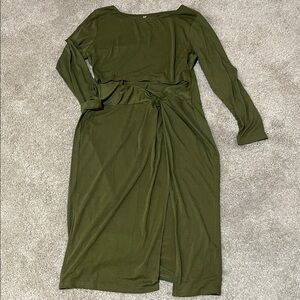 Elegant Olive Green Dress